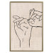 Poster Always Together - abstract line art of hands on light fabric texture 123774 additionalThumb 20