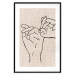 Poster Always Together - abstract line art of hands on light fabric texture 123774 additionalThumb 15