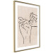 Poster Always Together - abstract line art of hands on light fabric texture 123774 additionalThumb 4