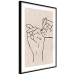 Poster Always Together - abstract line art of hands on light fabric texture 123774 additionalThumb 3