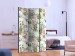 Room Divider Screen Beautiful Garden (3-piece) - tropical motif with pink flowers and leaves 124074 additionalThumb 2