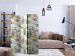 Room Divider Screen Beautiful Garden (3-piece) - tropical motif with pink flowers and leaves 124074 additionalThumb 4