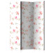Room Divider Fresh Magnolias (3-piece) - delicate pink flowers on white background 124274
