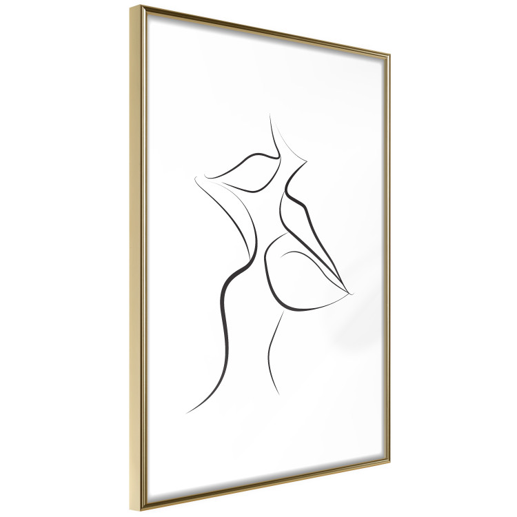 Wall Poster First Kiss - black and white line art of lips in an abstract form 125274 additionalImage 10