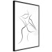 Wall Poster First Kiss - black and white line art of lips in an abstract form 125274 additionalThumb 2