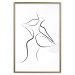 Wall Poster First Kiss - black and white line art of lips in an abstract form 125274 additionalThumb 20