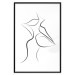 Wall Poster First Kiss - black and white line art of lips in an abstract form 125274 additionalThumb 24