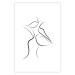 Wall Poster First Kiss - black and white line art of lips in an abstract form 125274 additionalThumb 25