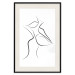 Wall Poster First Kiss - black and white line art of lips in an abstract form 125274 additionalThumb 18