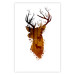 Poster Deer in the Morning - abstract forest landscape in the template of a deer head 126674