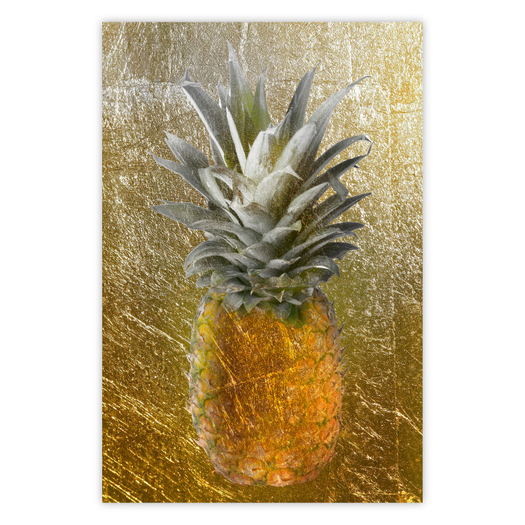 Wall Poster Forbidden Fruit - composition of tropical fruit on golden texture 128074