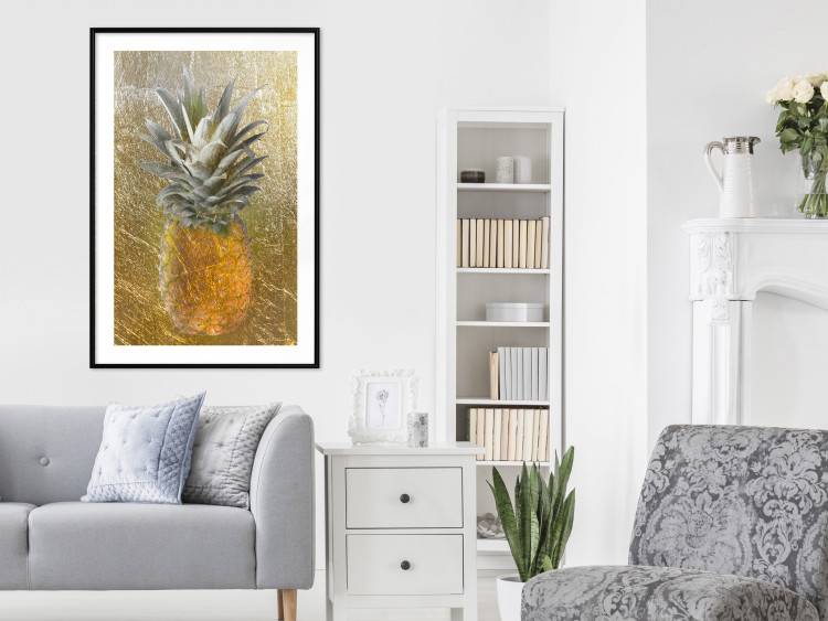 Wall Poster Forbidden Fruit - composition of tropical fruit on golden texture 128074 additionalImage 23