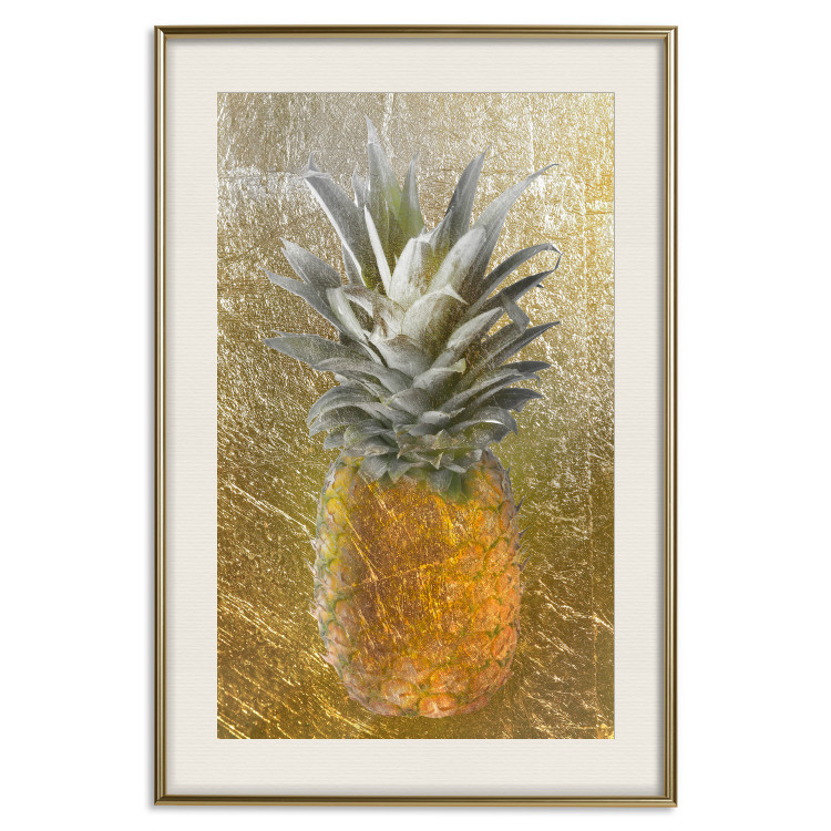 Wall Poster Forbidden Fruit - composition of tropical fruit on golden texture 128074 additionalImage 20