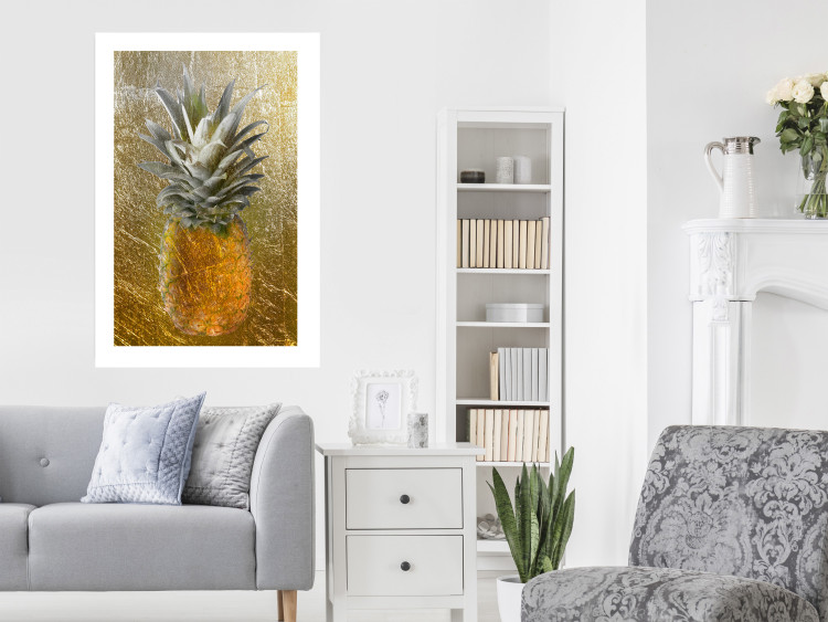 Wall Poster Forbidden Fruit - composition of tropical fruit on golden texture 128074 additionalImage 3