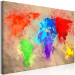 Canvas Print Earth colours - watercolour world map with colourful continents 128974 additionalThumb 2