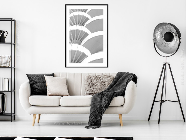 Poster White Detail - black and white abstract architecture of a bright building 129774 additionalImage 23