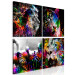 Canvas Print Wilderness and Beauty (4-piece) - abstract colorful animals 129874 additionalThumb 2