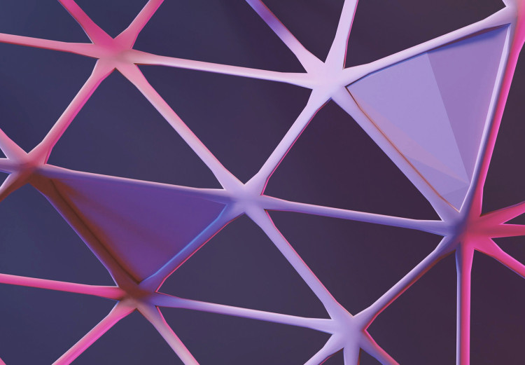 Wall Mural Geometric grid - a combination of triangles in shades of purple and pink 130474 additionalImage 4