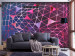 Wall Mural Geometric grid - a combination of triangles in shades of purple and pink 130474