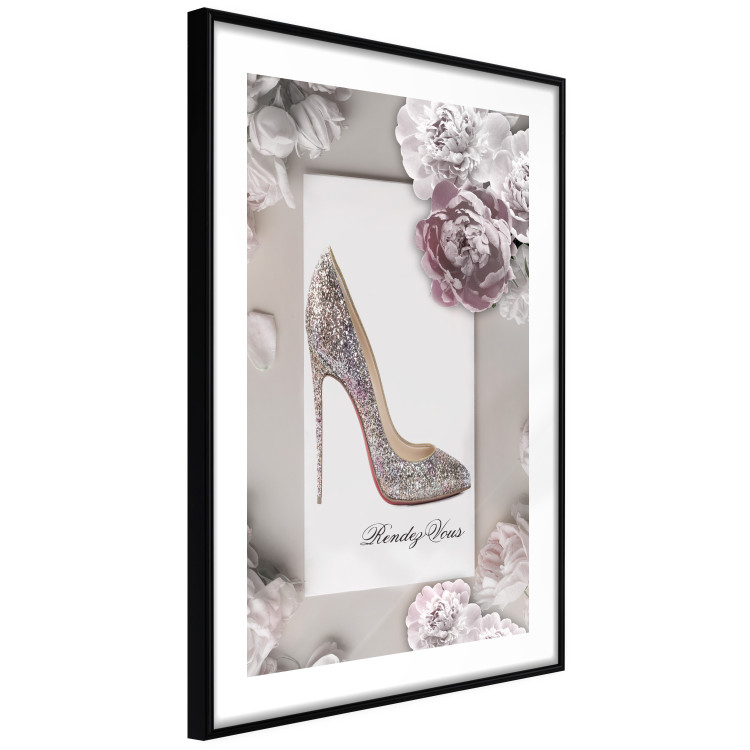 Poster First Date - luxury women's shoe among flowers on a light background 131774 additionalImage 8