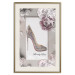 Poster First Date - luxury women's shoe among flowers on a light background 131774 additionalThumb 20