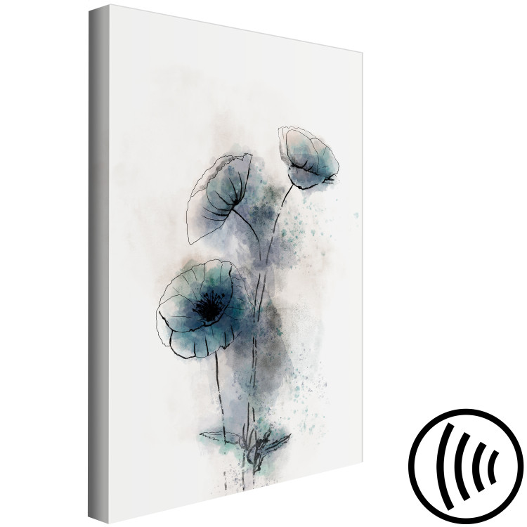 Canvas Print Blue Poppies (1-piece) Vertical - abstract blue poppies 131974 additionalImage 6