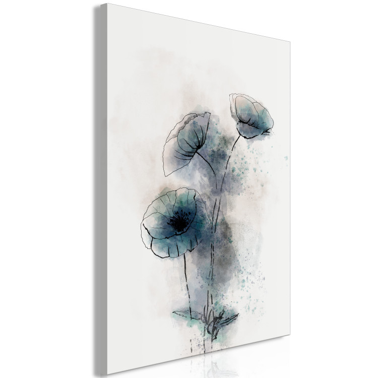 Canvas Print Blue Poppies (1-piece) Vertical - abstract blue poppies 131974 additionalImage 2