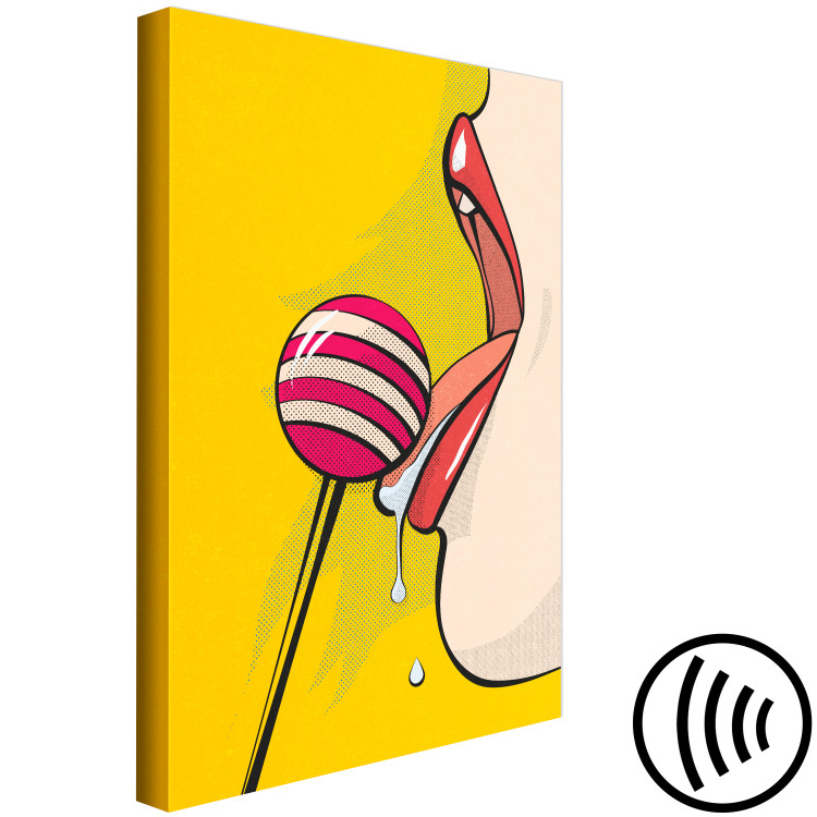Canvas Art Print Colourful lollipop and lips - youth graphic in pop art style 132174 additionalImage 6