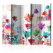 Folding Screen Colorful Tulips II (5-piece) - cheerful composition with colorful flowers 132574
