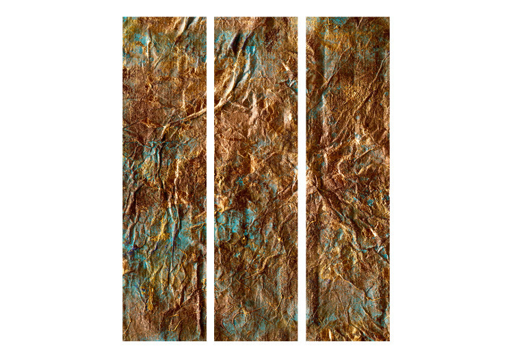 Room Separator Gold of Atlantis (3-piece) - unique abstraction in warm colors 132974 additionalImage 3