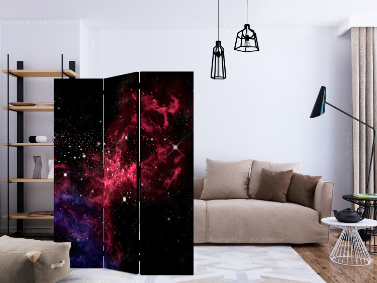 Room Divider Cosmos - Stars (3-piece) - universe in black and red 133274 additionalImage 4