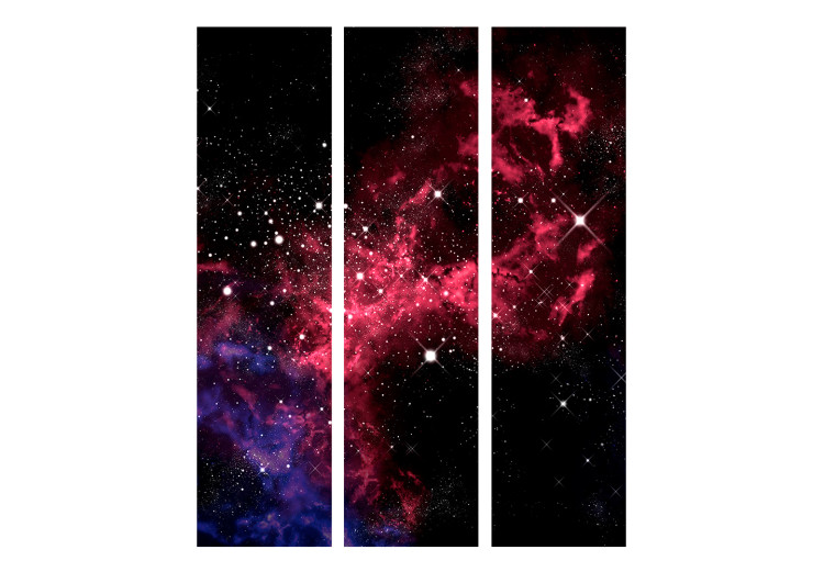 Room Divider Cosmos - Stars (3-piece) - universe in black and red 133274 additionalImage 3