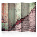 Folding Screen Stone Duo II (5-piece) - colorful composition with brick texture 133474