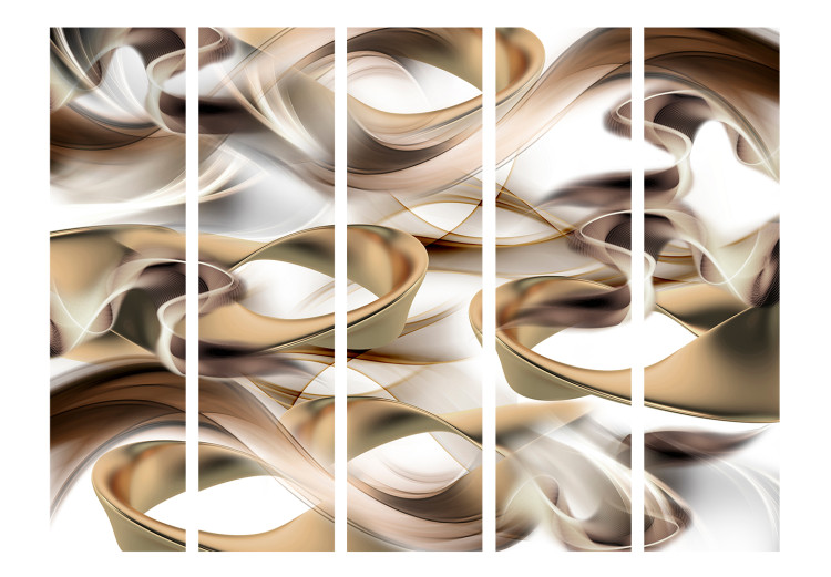 Room Divider Twisted World II - brown smoke in abstract motif on light background 133674 additionalImage 3