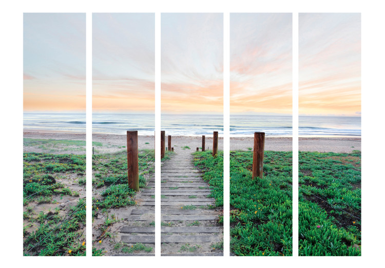Room Divider Screen Amidst the Grass II - beach and sea landscape against a sunset backdrop 134074 additionalImage 3