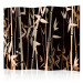 Room Separator Oriental Bamboo II (5-piece) - brown plants on a black background 134274