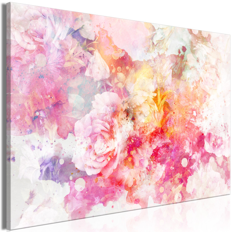 Canvas Art Print Flower Explosion (1-piece) Wide - pink flower abstraction 135674 additionalImage 2