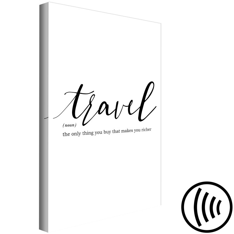 Canvas Print Travel inscription with quote - black and white lettering in English 135774 additionalImage 6