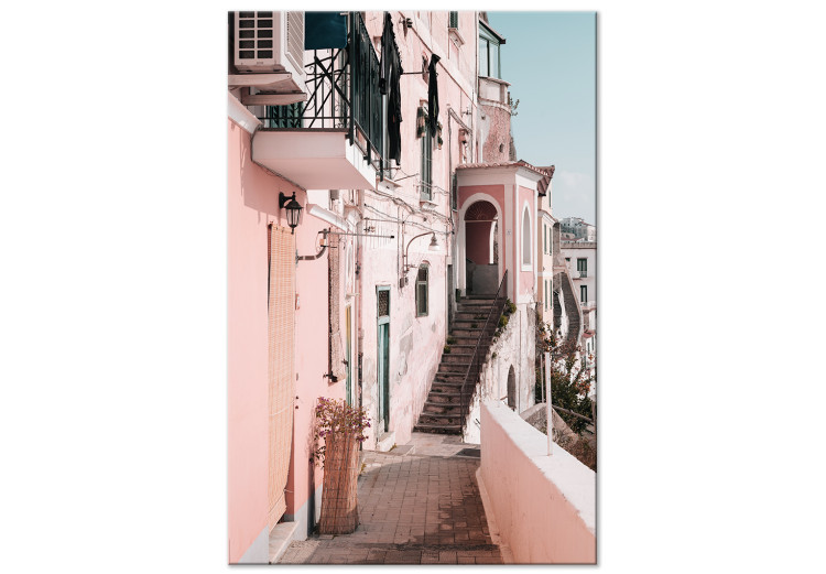 Canvas Art Print Architecture in Amalfi - a pastel building in Southern Italy 135874