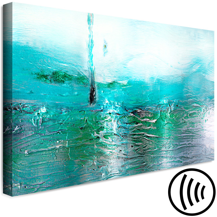 Canvas Turquoise Horizon (1-piece) Wide - modern water abstraction 138174 additionalImage 6
