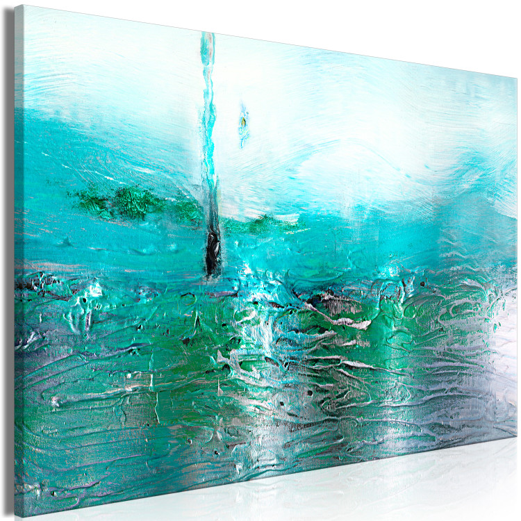Canvas Turquoise Horizon (1-piece) Wide - modern water abstraction 138174 additionalImage 2