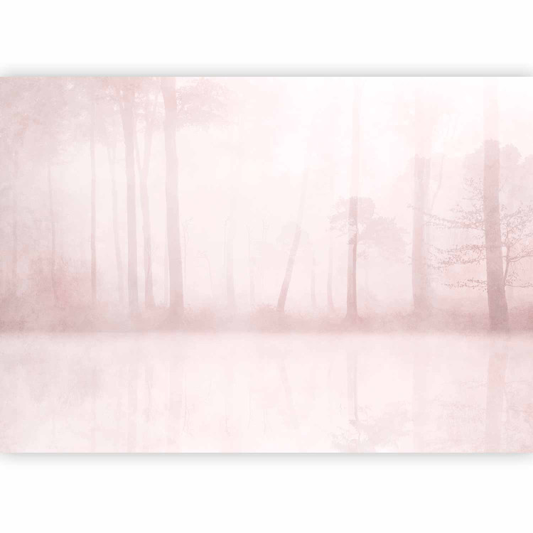 Photo Wallpaper Misty glade - landscape of a calm white forest with trees and a lake 142674 additionalImage 5