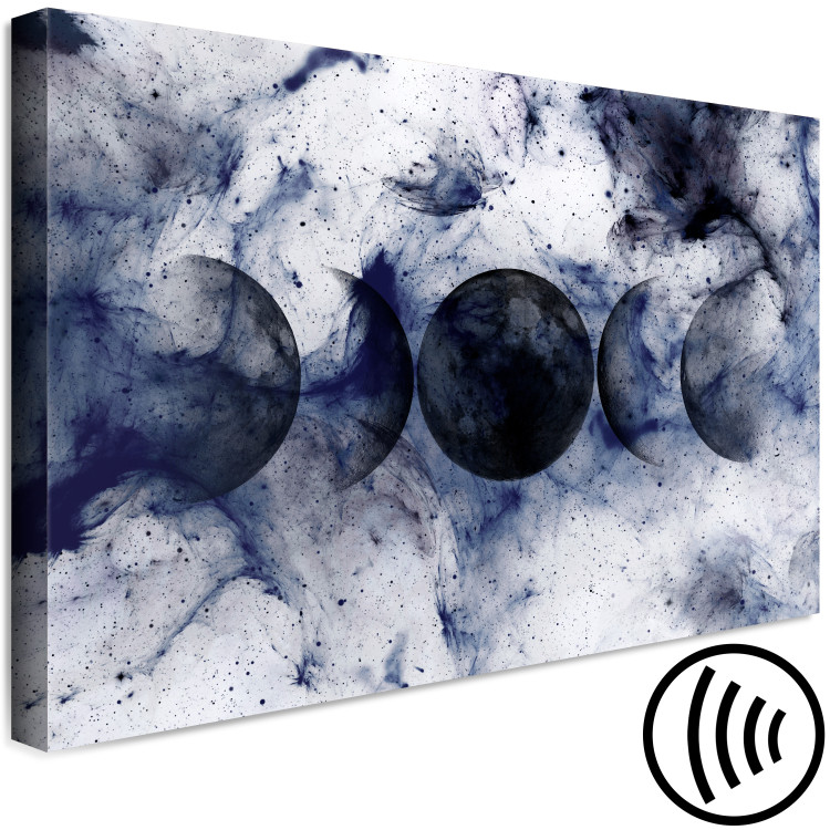 Canvas Print Black Planets (1-piece) - abstraction in white-navy space 145274 additionalImage 6