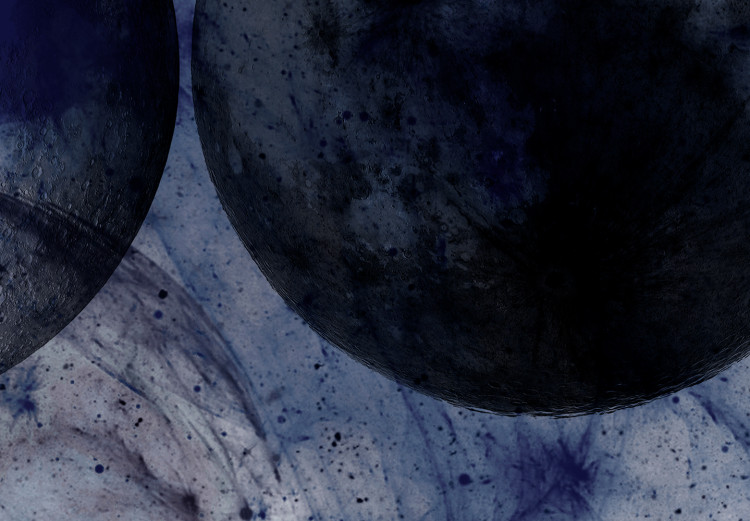 Canvas Print Black Planets (1-piece) - abstraction in white-navy space 145274 additionalImage 4