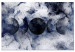 Canvas Print Black Planets (1-piece) - abstraction in white-navy space 145274