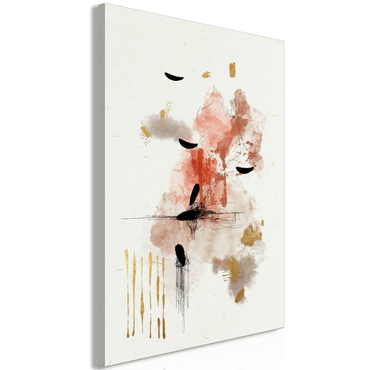 Canvas Print Abstraction in Warm Tones - Watercolor Stains of Color and Traces of Gold 146174 additionalImage 2
