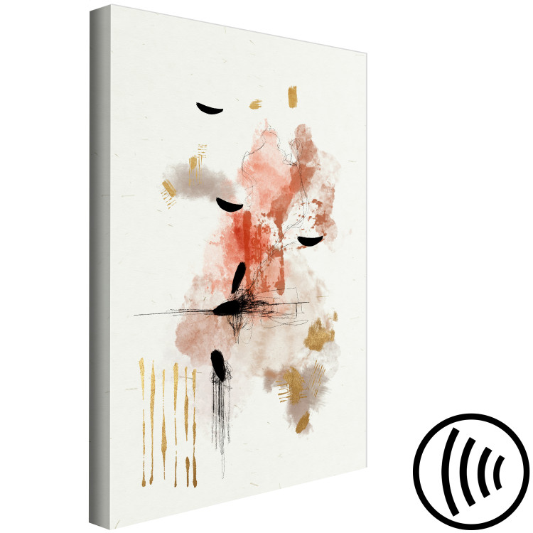 Canvas Print Abstraction in Warm Tones - Watercolor Stains of Color and Traces of Gold 146174 additionalImage 6