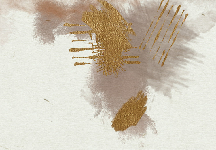 Canvas Print Abstraction in Warm Tones - Watercolor Stains of Color and Traces of Gold 146174 additionalImage 4