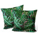 Decorative Velor Pillow Botanical lace - a floral composition in greens and pinks 147074 additionalThumb 3