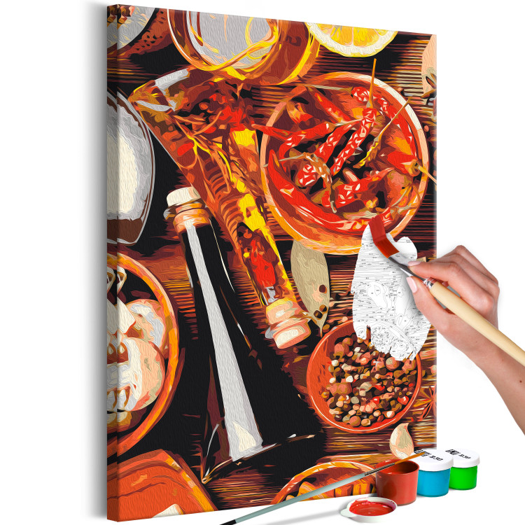 Paint by Number Kit Culinary Impressions - Colorful Spices and Olive Oil on a Wooden Table 148874 additionalImage 3